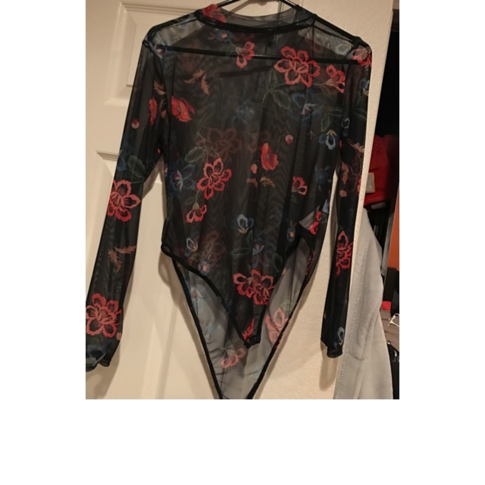 Floral mesh body suit